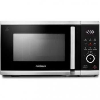 Medion MD 11499 Microondas 3 en 1 con Grill y Función de Freír por Aire, Capacidad de 25L, Potencia de 900W, 9 Programas Automáticos