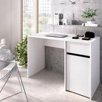 Mesa de Escritorio Bali Con Cajón y Puerta Blanco 74,5x110x50 cm