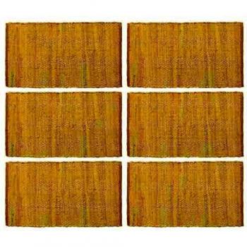 vidaXL 6x Manteles Individuales Tela Lavables Algodón Trenzado Diseño Estilo Chindi Original Conjunto Set Salvamanteles Mesa Comedor Cocina Crema