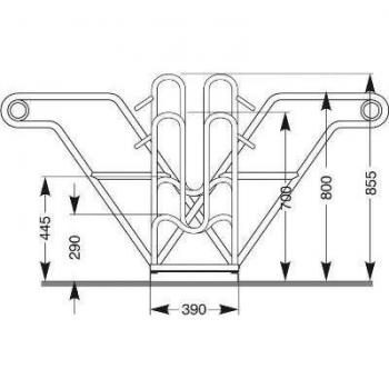 Bicicleta Soporte – estacionar bicicletas 4612 zweiseitig – 2 bicicletas)