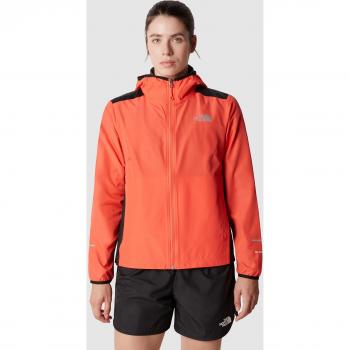 Chaqueta de trail running para mujer The North Face Run Wind, color naranja intenso y negro, talla L