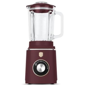 Batidora de Mesa Multifuncional Berlinger Haus 1000W (1.5L Vidrio) - Función Smoothie y Hielo, Protección Sobrecalentamiento, Cuchillas de Acero Inoxidable, Color Burdeos