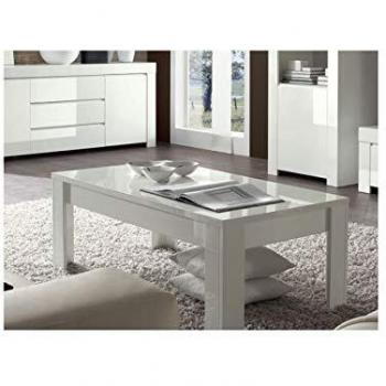 Mesa de centro Lazarro 122 cm blanca lacada Azura Home Design