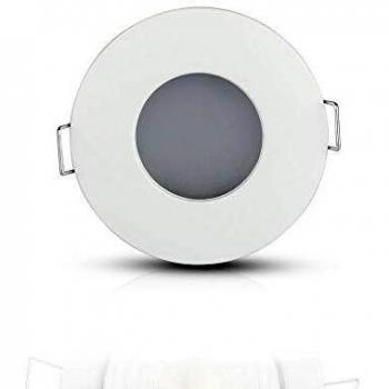 Portafaretto LED Empotrable Redondo Blanco Impermeable IP54 GU10 y GU5.3