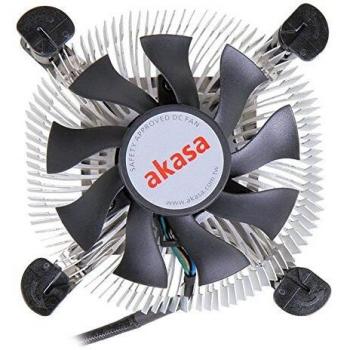 Disipador y Ventilador AKASA AK-CC7122BP01 para CPU Intel LGA 775/115x, Bajo Perfil, 74mm PWM, Aluminio, Silencioso