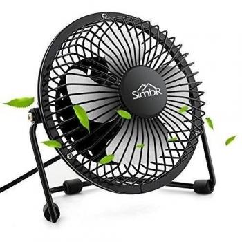 SIMBR Ventilador de Escritorio/ Ventilador USB de 4 pulgadas/ Ventilador de Mesa/ Portátil y Color Negro