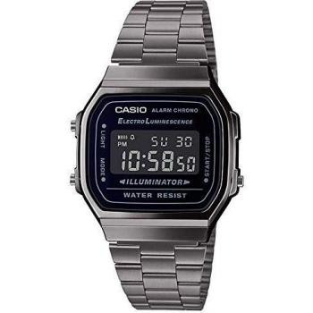 Casio Mens Digital Japanese Quartz Watch with Stainless Steel Strap A168WEGG-1BEF