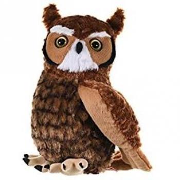 Wild Republic-12310 Peluche Búho Virginiano Cuddlekins, Color marrón