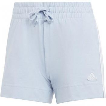 Pantalon Corto Adidas Essentials Slim 3-Stripes para mujer en color morado