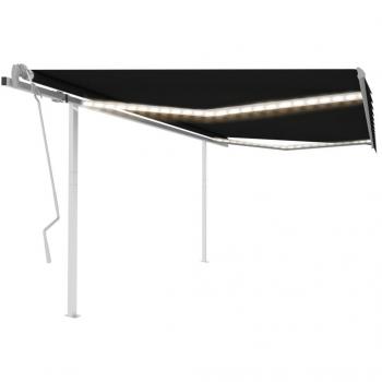 Toldo Retráctil Manual con LED 4,5x3 m Antracita