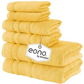 Eono by Amazon, Toallas de SPA y Hotel Juego de Toallas de 6 Piezas, 2 Toallas de baño, 2 Toallas de Mano y 2 toallitas