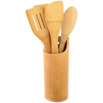 Top Home Solutions 5 piezas, madera de bambú Set Utensilios de cocina Herramientas Espátula Cuchara Espátula