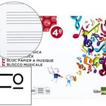 OXFORD Cuaderno de Música Espiral Formato 4º Apaisado 20 Hojas 90g/m² con Pentagramas de 2mm