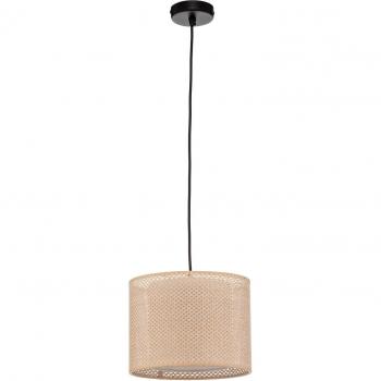 Lámpara colgante Lindby Soula, Ø 26 cm, beige, plástico, E27, tradicional para salón y comedor (1 llama)