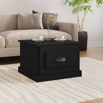Mesa de centro madera contrachapada 50x50x35 cm blanco y negro brillante, mesita de salón o comedor auxiliar, mesa de café meuble salón