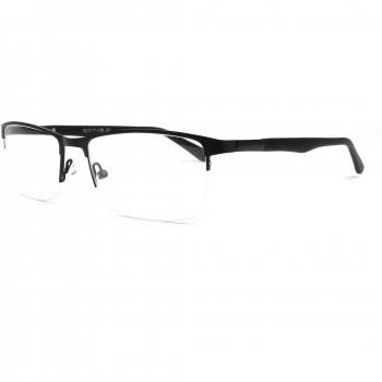Rectangle Semi Rimless Metal Negras Gafas Recetadas para Hombre - Gafas Anti-Azules - SmartBuy Collection