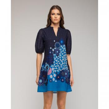 Vestido corto degradado con estampado NIZA