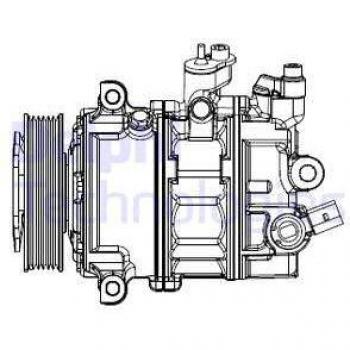 Compresor de aire acondicionado DELPHI CS20529, tipo: compresor, características: alta eficiencia, diseño compacto, refrigerante R134a compatible, fácil instalación, durabilidad mejorada