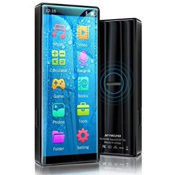 MYMAHDI MP3 Player, Alta resolución y Pantalla táctil Completa, Reproductor de Sonido HiFi sin pérdidas con Bluetooth 5.0, Radio FM, grabadora de Voz,admite hasta 128GB, Negro