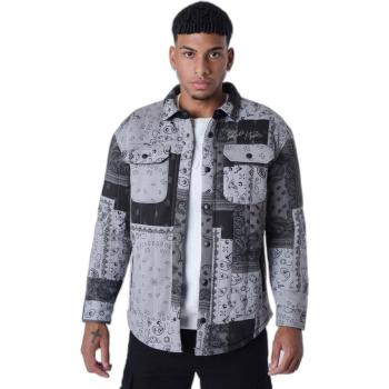 Quilted Overshirt Project X Paris Bandana Black M Male