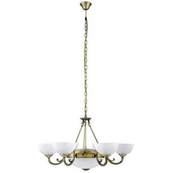 Lustre de 6 brazos Marlene de Rabalux, metal y cristal bronceado, diámetro 80 cm, altura 48 cm