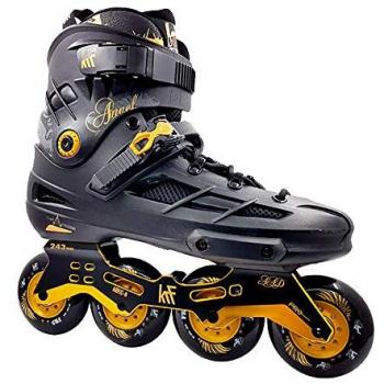 Patín Freeskate KRF Angel 4x80 cm Negro-Oro, unisex, con marco de diseño urbano