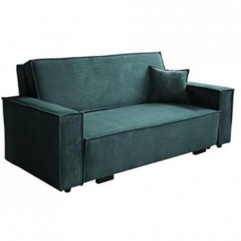 Sofá-cama Columbus 185 con caja de ropa de cama, dimensiones 192x85x98cm, tapizado y función de sueño