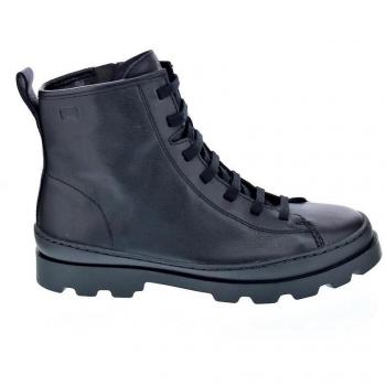 Camper Brutus Kids Ankle Boots - Black Smooth Leather, Size 34