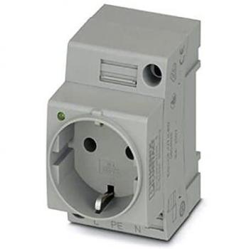 EO-CF/UT/LED - Socket outlet for distribution board EO-CF/UT/LED, PHOENIX-CONTACT SD D-LA GR - Grey switchgear cabinet socket, Enclosure outlet Phoenix Contact EO-CF/UT/