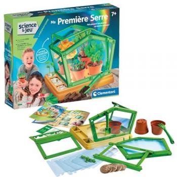 Juego educativo Clementoni Mi Primera Invernadero - Set científico para niños a partir de 7 años para descubrir la botánica, incluye invernadero para ensamblar