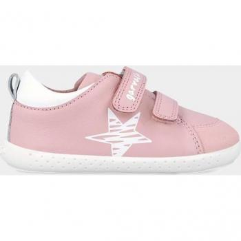 Zapatillas deportivas de niños de piel minimalistas y respetuosas con el crecimiento del pie