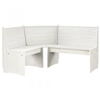 vidaXL Corner Bench REINE 151 cm White Solid Wood Pine