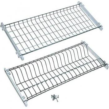 Juego de 2 Scolapiatti de Acero Inoxidable Plata, 56 cm