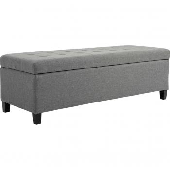 Banco de Almacenamiento Homcom Acolchado Gris 41,5x125x49 cm