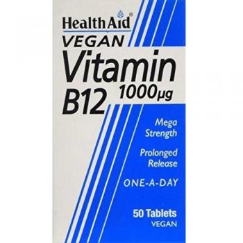 HealthAid Vitamin B12 (Cyanocobalamin) 1000ug - Prolong Release - 50 Tablets