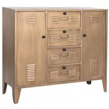 Aparador Dorado Home ESPRIT 100 x 32 x 84 cm con Organizadores Multicolor para Cocina y Despensa