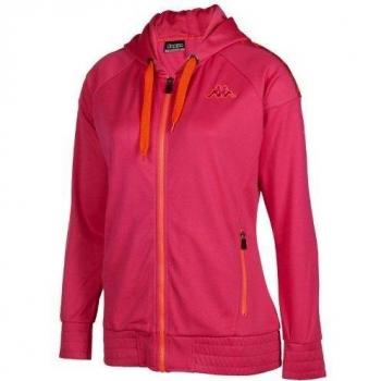 Kappa Loretta Hooded Zip Sweatjacke Interlockinside Brushed 240gsm - Sudadera de náutica para mujer, color rosa, talla L