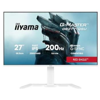 Monitor Gaming iiyama G-MASTER GB2771QSU-W1 27 WQHD 2560 x 1440 Pixeles, Fast IPS, 200Hz, Altura Ajustable, Blanco