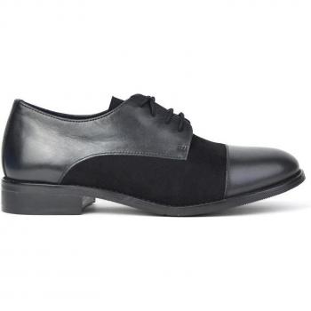 Zapatos de cordones de mujer de piel combinada