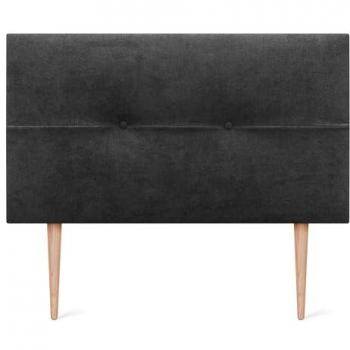 Cabecero Tapizado AQUALINE Pro de Polipiel o Tela Negra 110x105cm con Patas para Camas 80/90/105