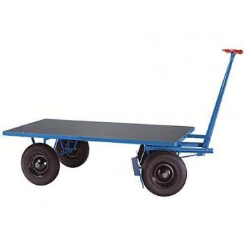 Carro manual de plataforma Eurokraft Pro 1000 kg, superficie de carga 1250 x 800 mm, con neumáticos de aire