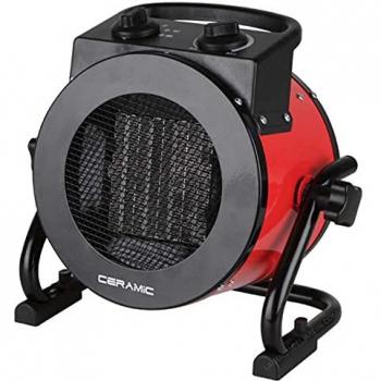 Calefactor Cerámico Profesional Orbegozo 2000W Rojo Cuerpo Metálico Control de Temperatura Ajustable y Posición Ventilador