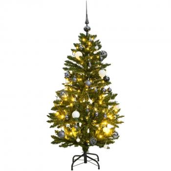 vidaXL Artificial Hinged Christmas Tree 150 LEDs & Ball Set 150 cm