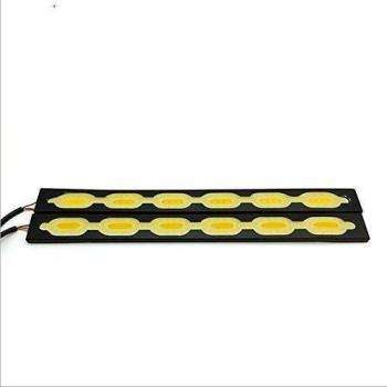 Grandview 2pcs/set LED COB DRL conducción luces Color Blanco & Ámbar intermitente lámparas intercambiables color cob luz diurna