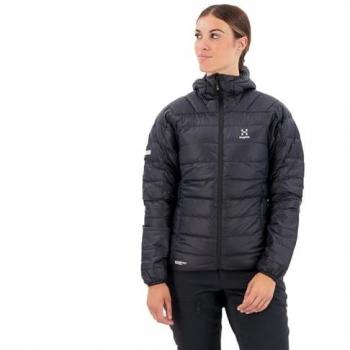 Chaqueta de plumas Haglöfs L.I.M Down Hood para mujer, color negro, talla S