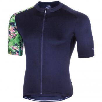 RH+ - Flower Power Jersey, Fashion Lab Bike Jersey para Hombre, Hombre, ECU0508 844XXL, Azul Oscuro, XX-Large
