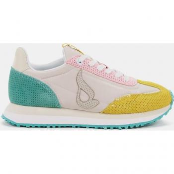 Zapatillas deportivas de mujer de tejido con troquelado y cordones