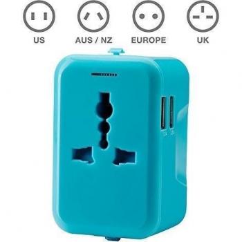 TBS®2307 CA Adaptador De Viaje Universal del enchufe de energía y 2 cargador con puertos USB
