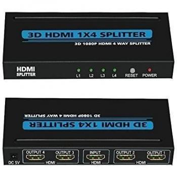 Belfon 1x4 4 puertos HDMI Powered Splitter para Full HD 1080P y soporte 3D