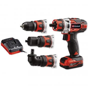 Einhell - Taladro Batería 12V TE-CD 12/1 3X-Li con Kit de Aparafusadora y 1 batería de 2,0Ah